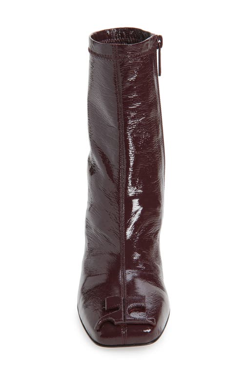 Courrèges Re-edition Vinyl Ankle Boot In Burgundy