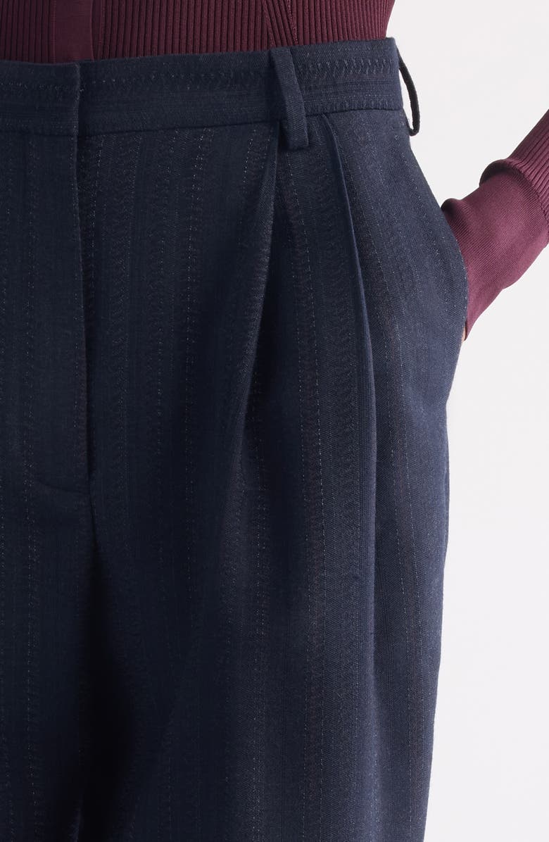 Dries Van Noten Partan Stripe Jacquard Pants, Alternate, color, Navy