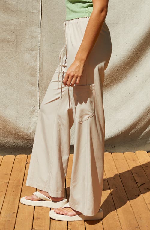 Crescent Pull On Tencel Blend Pants In Bone