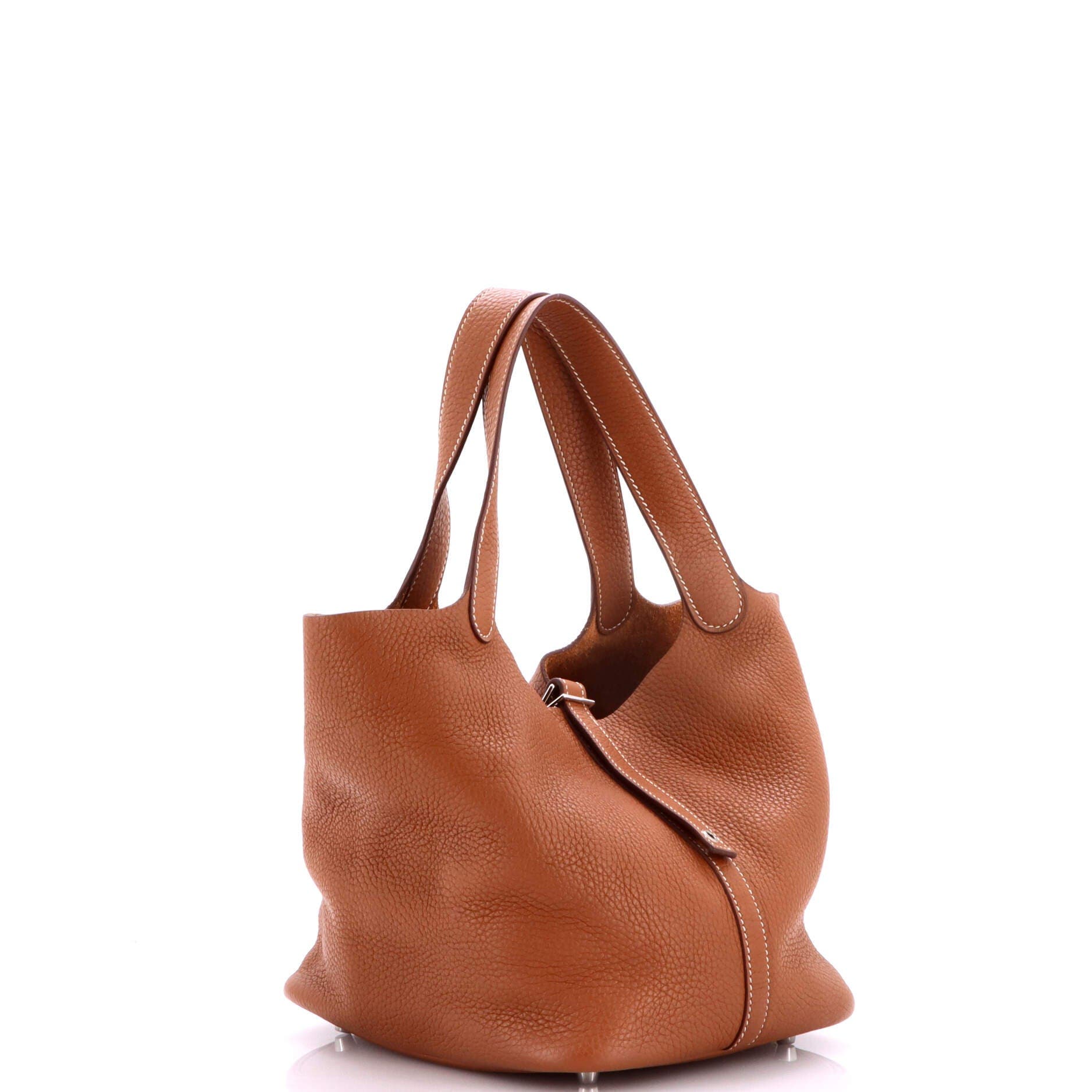 Pre-Owned Hermes Picotin Lock Bag Clemence MM, Alternate, color, Gold