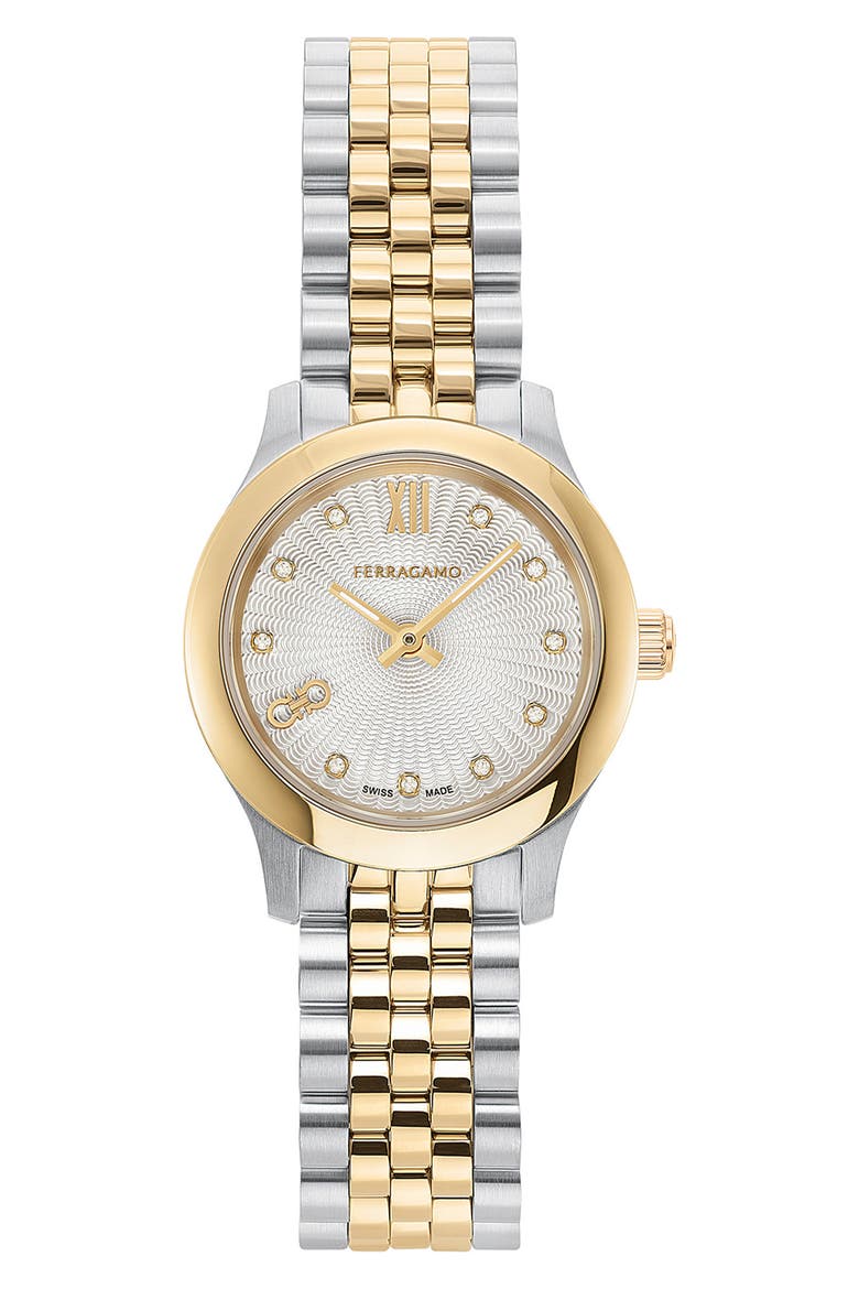 Duo Mini Diamond Bracelet Watch, 25mm, Main, color, TWO TONE