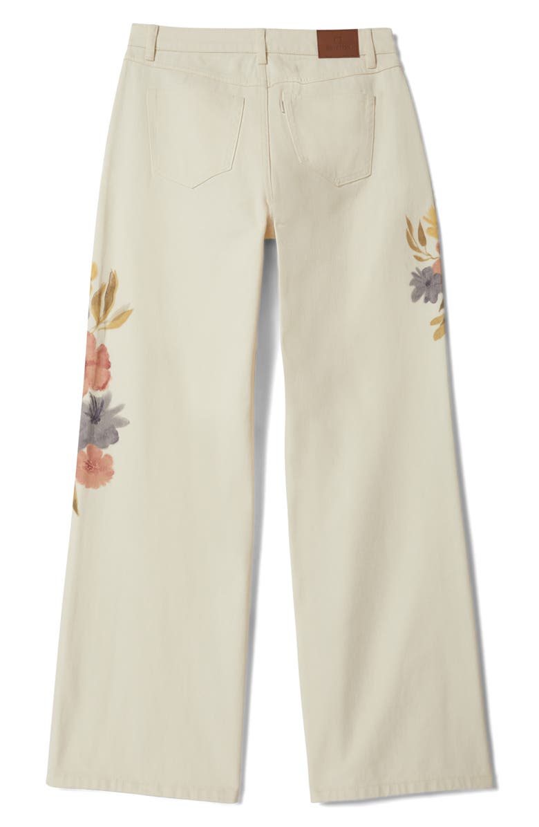 Brixton The Chloe Floral Print Wide Leg Jeans, Alternate, color, 