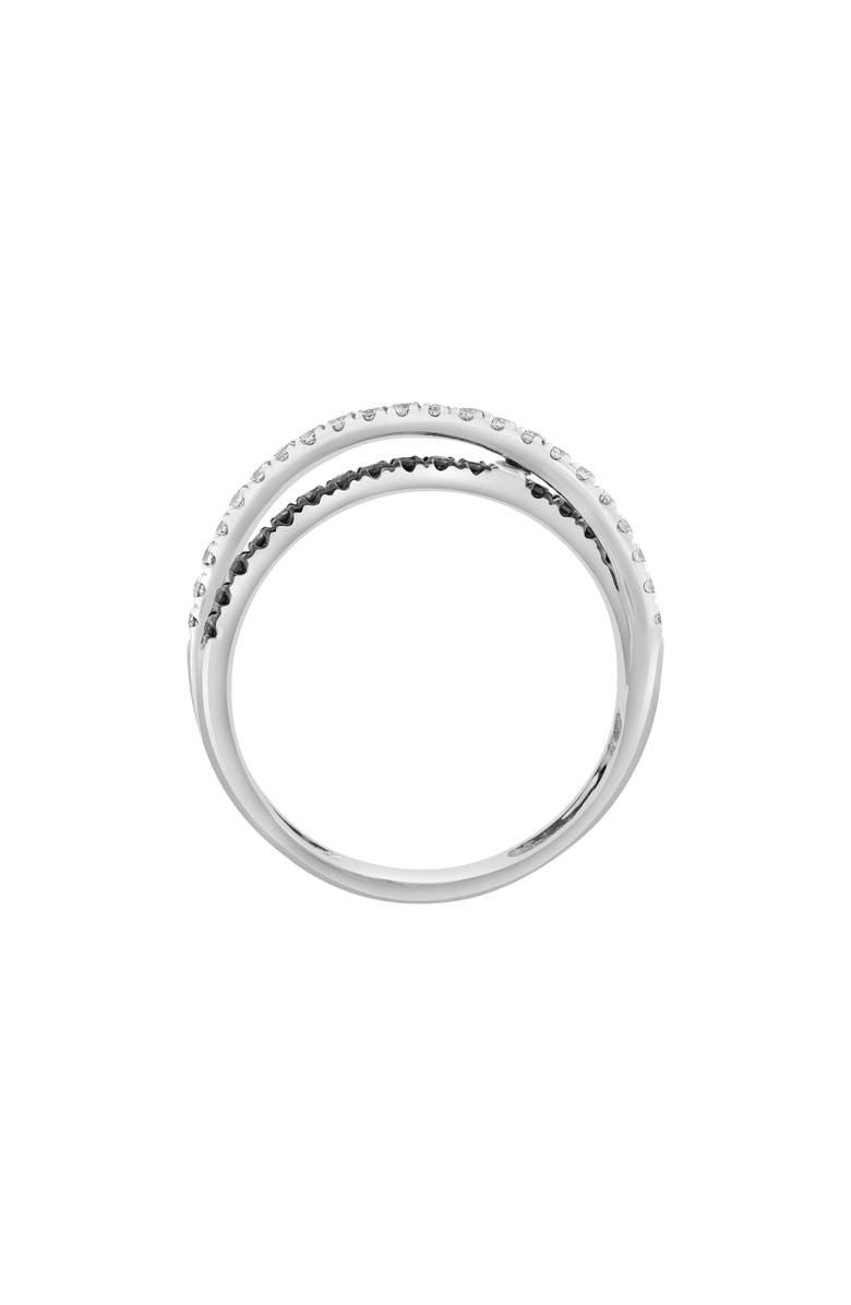 EFFY 14K White Gold Black & White Diamond Crossover Band Ring - 0.28ct, Alternate, color, 