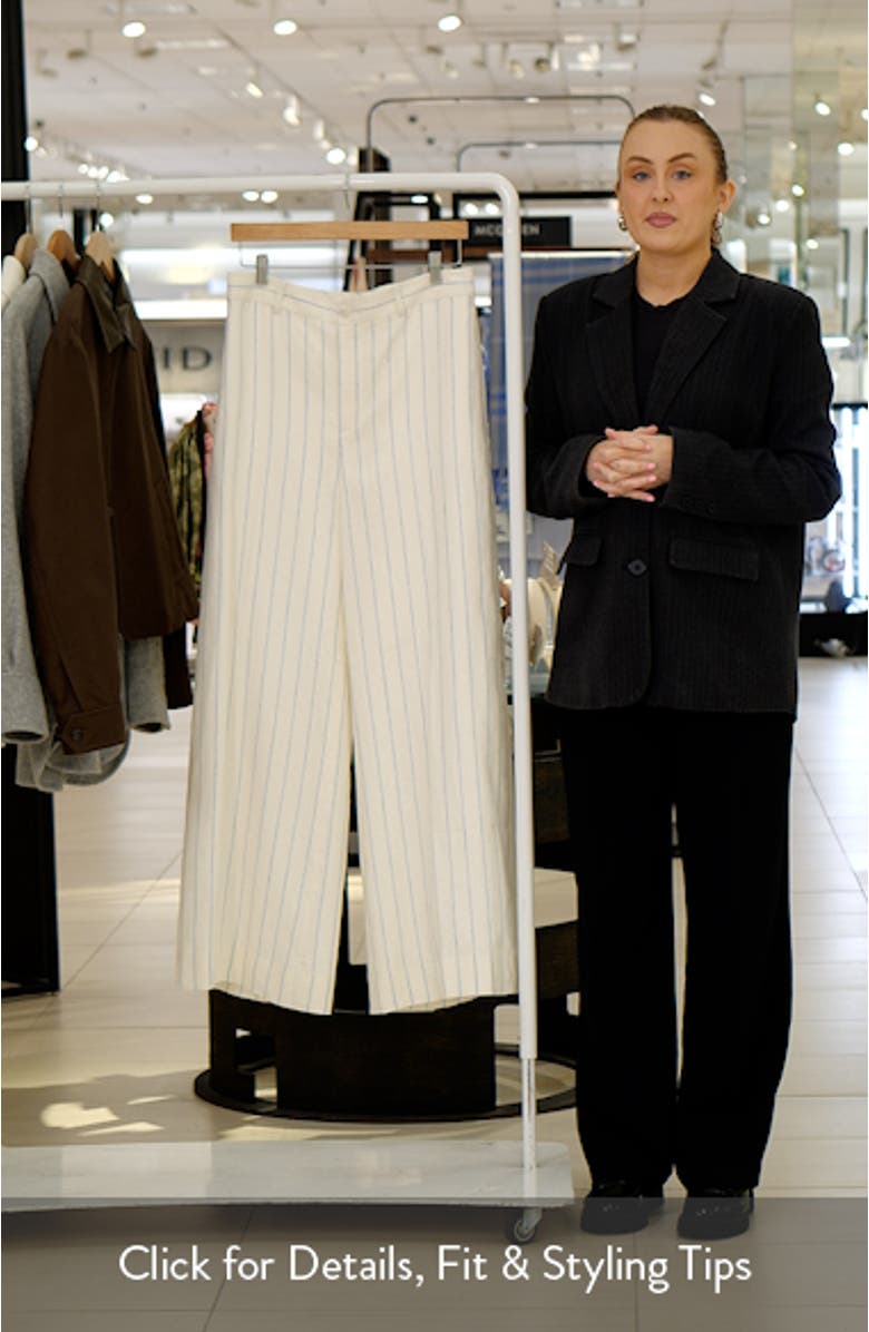 Stripe Linen Wide Leg Pants, sales video thumbnail