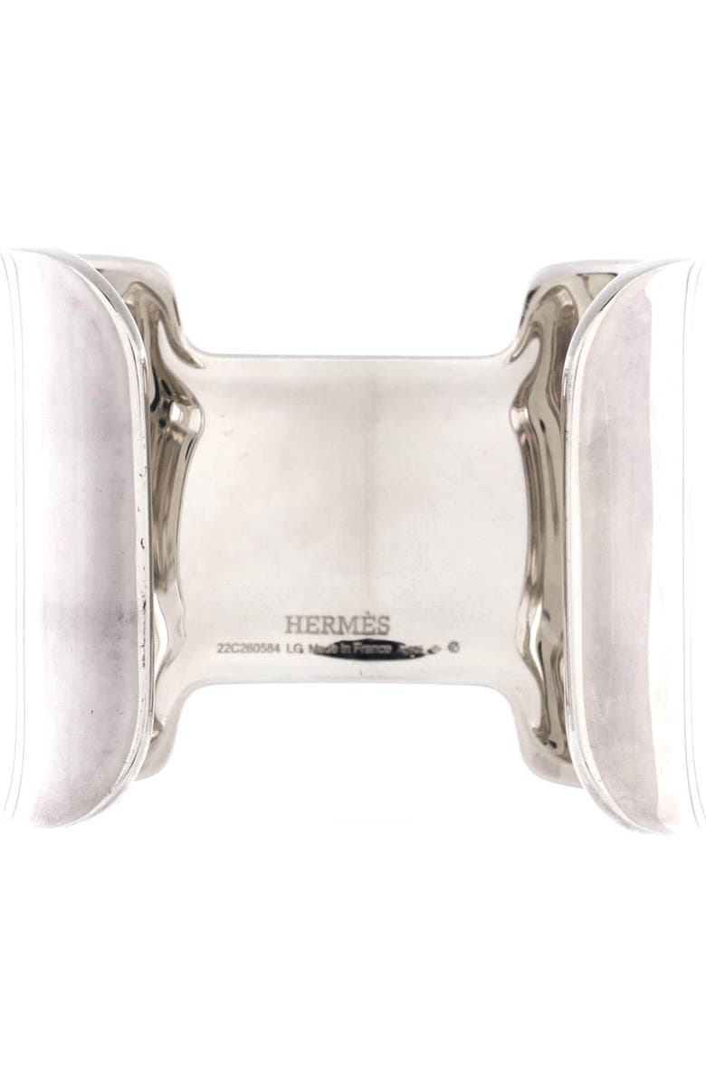 Pre-Owned Hermes Amazone Cuff Bracelet Sterling Silver Large, Alternate, color, Silver