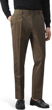 MANGO Pleated Cotton Straight Leg Pants