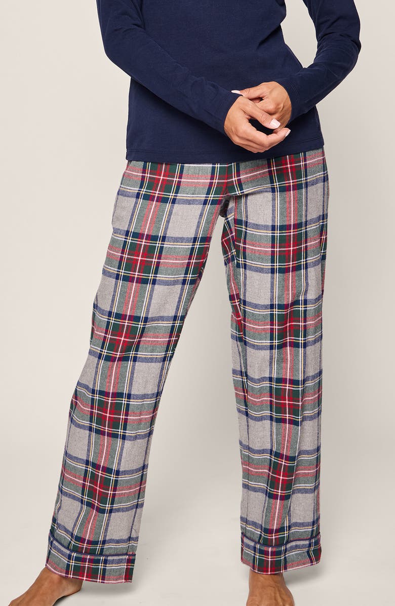 Petite Plume Westminster Tartan Cotton Pajama Pants, Main, color, 