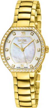 GEVRIL Lugano Diamond Swiss Bracelet Watch