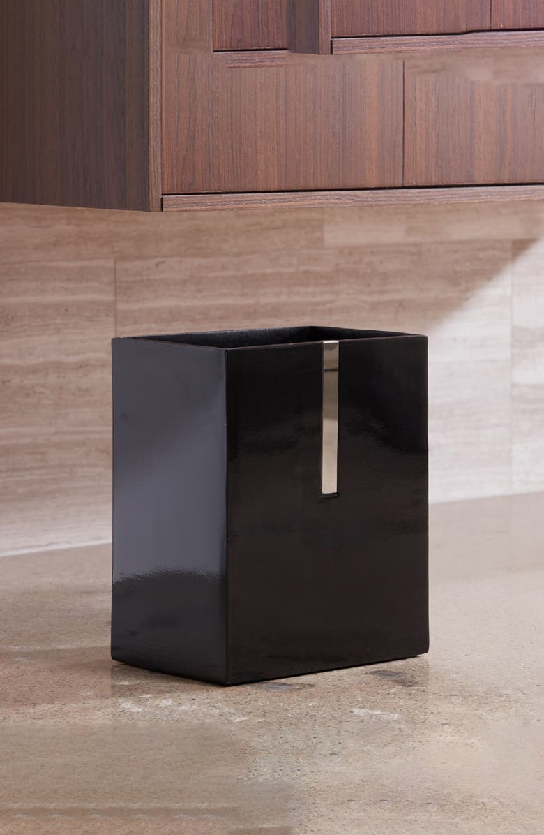 ROSELLI TRADING COMPANY Houston Street Waste Basket, Alternate, color, Black