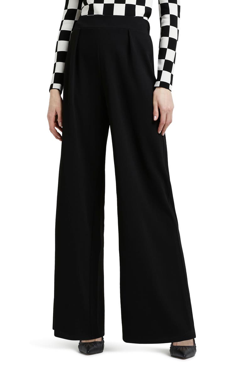 Scuba Crepe Wide Leg Pants, Main, color, BLACK