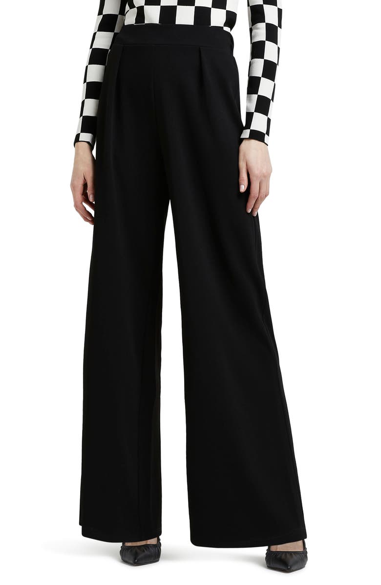 River Island Scuba Crepe Wide Leg Pants, Main, color,