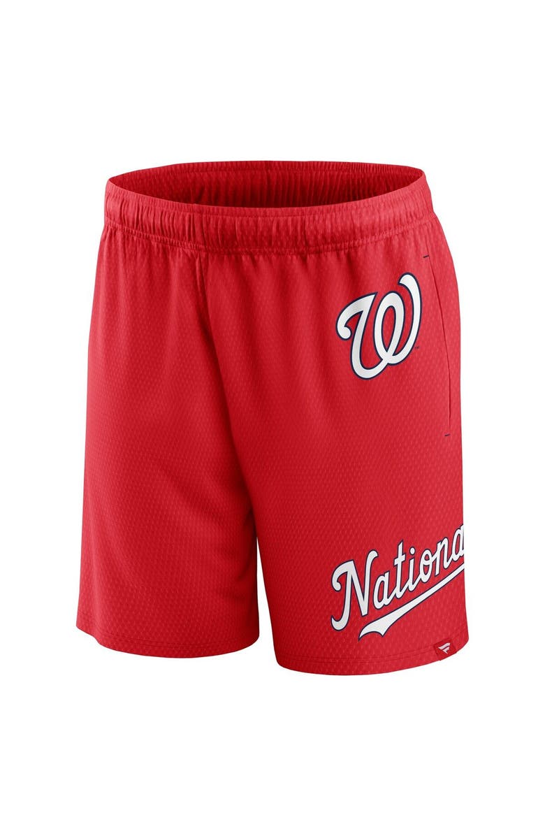 FANATICS Men's Fanatics Branded Red Washington Nationals Clincher Mesh Shorts, Alternate, color, Red