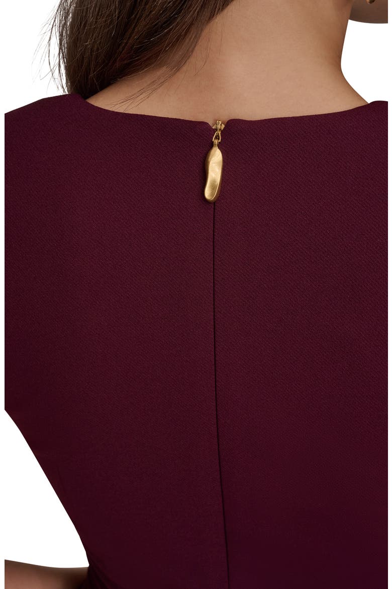 Center Ruched Crepe Sheath Dress, Alternate, color, BERRY