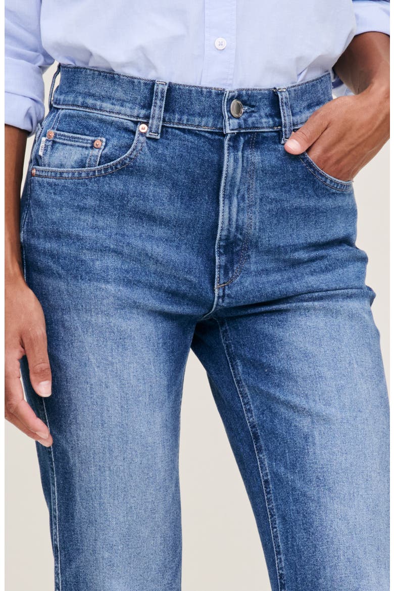 Patti Side Slit Straight Leg High Rise Jeans, Alternate, color, NORTH CURRENT VINTAGE