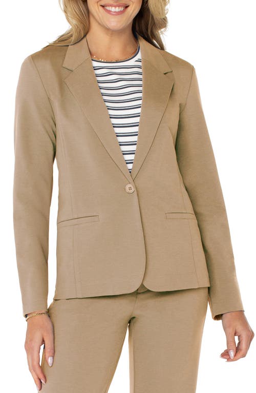 Shop Liverpool Los Angeles Fitted One-button Knit Blazer In Palo Santo