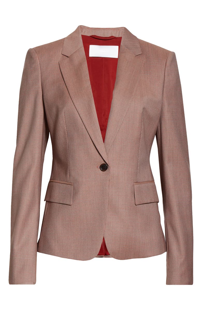 BOSS Jaxtina Check Wool Jacket, Alternate, color,