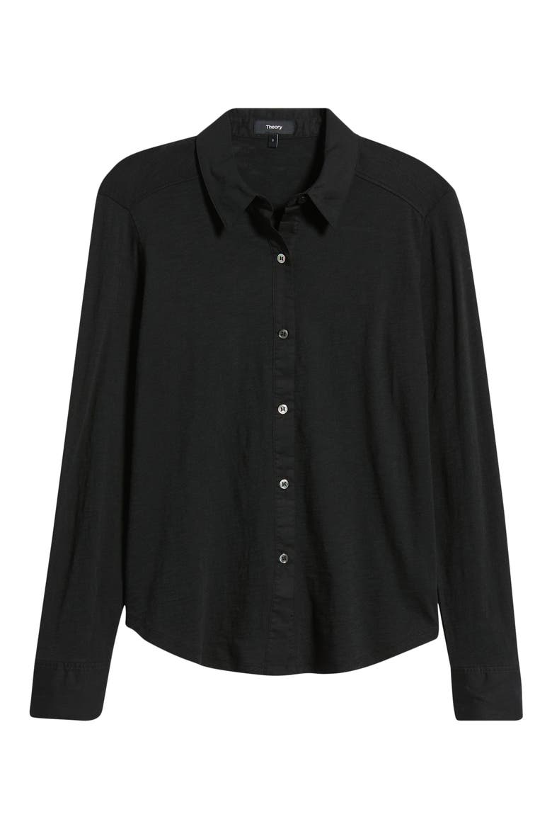 Riduro C.Nebulous Organic Cotton Slub Long Sleeve Button-Up Shirt, Alternate, color, BLACK