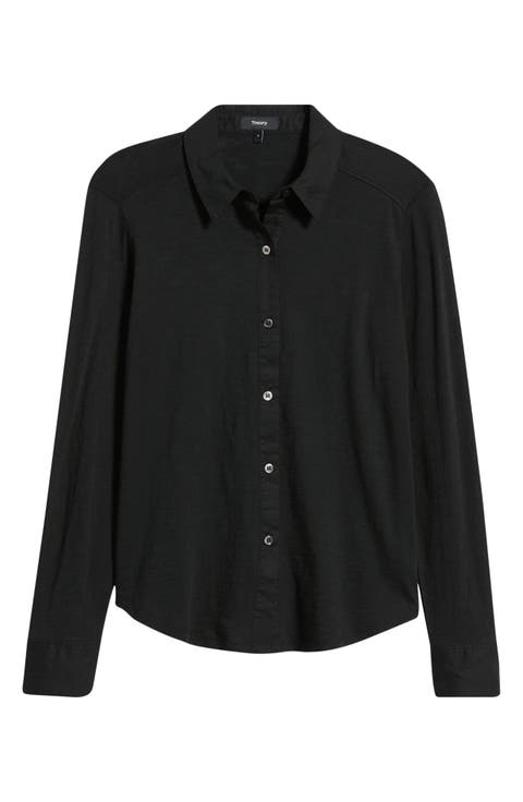 Riduro C.Nebulous Organic Cotton Slub Long Sleeve Button-Up Shirt