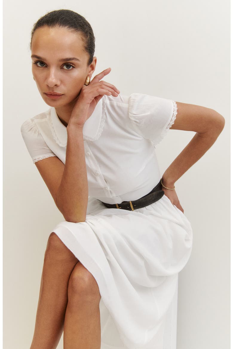 Ula Midi Shirtdress, Alternate, color, WHITE
