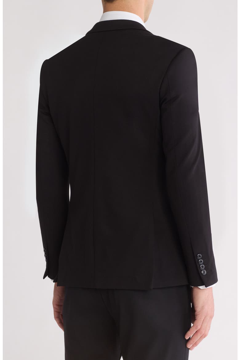 Slim Fit Two-Button Knit Fashion Blazer, Alternate, color, BLACK