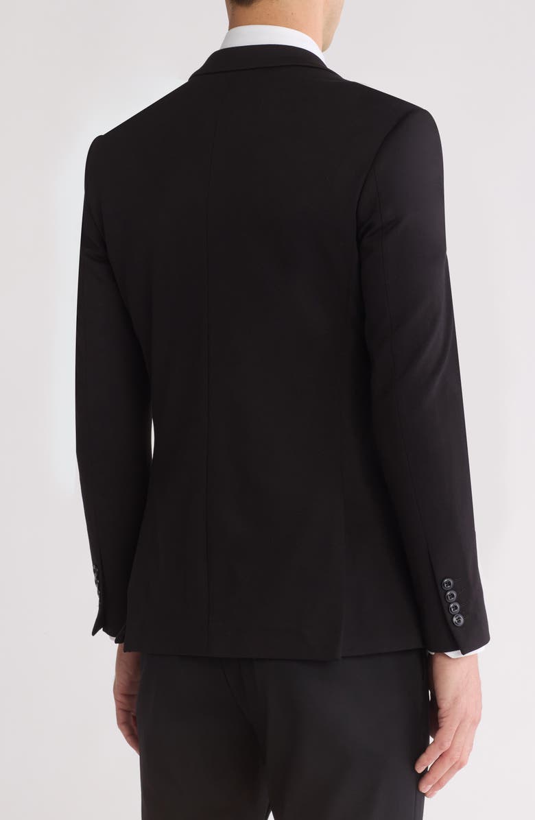 T.R. PREMIUM Slim Fit Two-Button Knit Fashion Blazer, Alternate, color, Black
