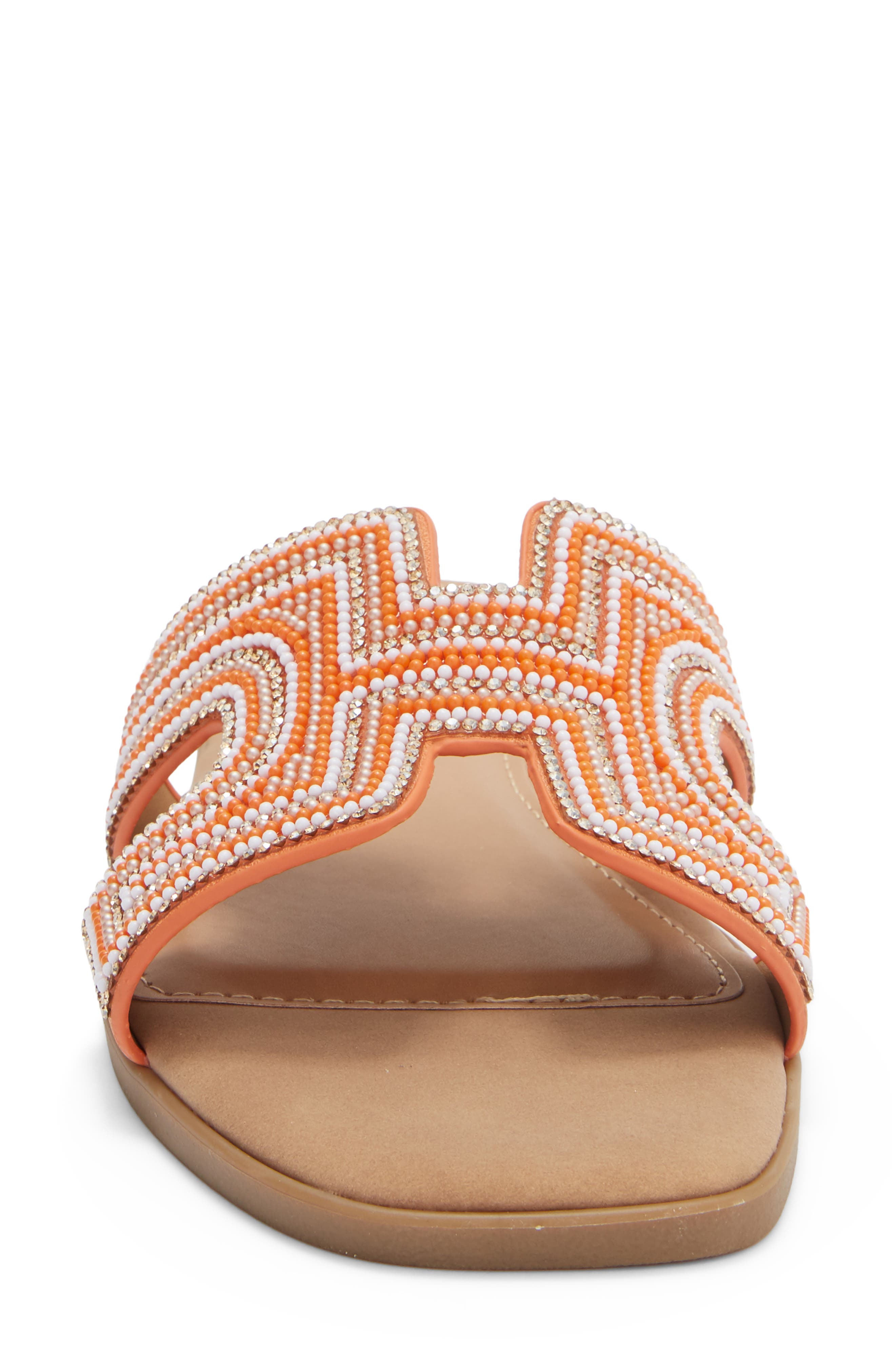Louise Embellished Slide Sandal, Alternate, color, ORANGE