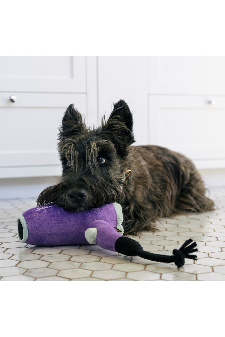Splish Splash Howlin Hair Dryer, Plush Dog Toy, Squeaker, Alternate, color, Purple