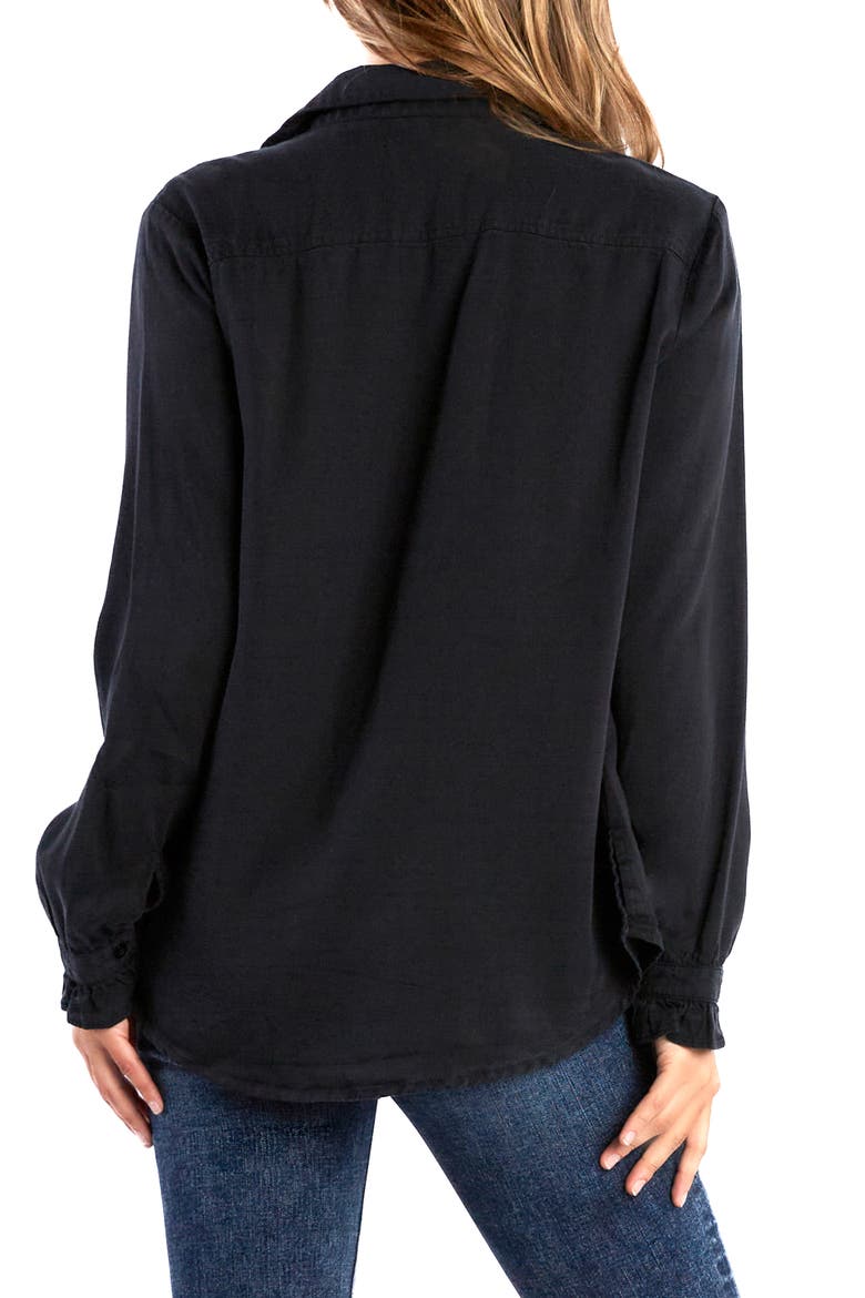 Ruffle Tuxedo Shirt, Alternate, color, INK