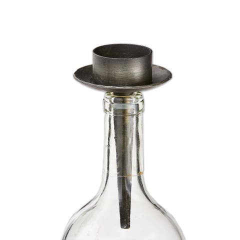 Black Iron Tealight Holder Bottle Stopper Design Candle Holder