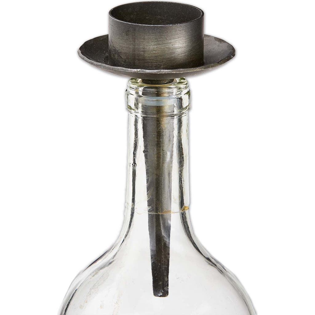 Tag Black Iron Tealight Holder Bottle Stopper Design Candle Holder In Gray