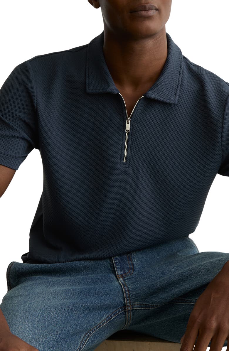 Reiss Forno Textured Quarter Zip Polo, Alternate, color, 