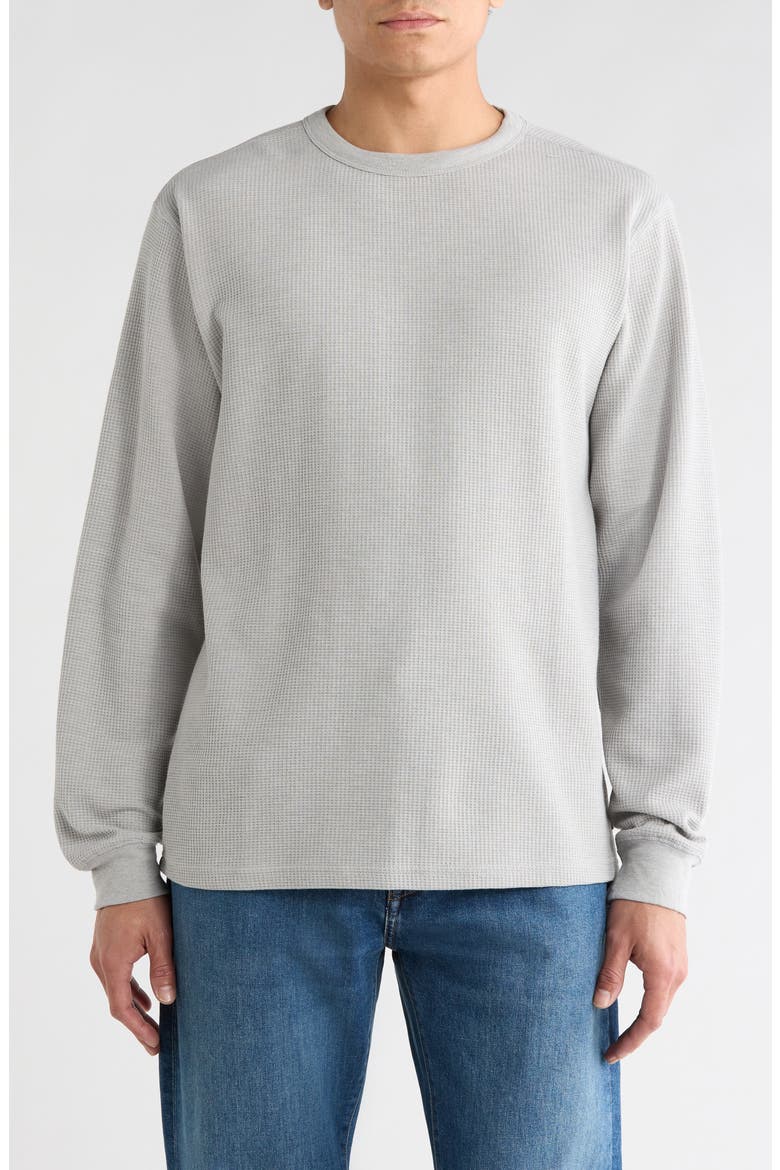 Well Worn Cotton Blend Thermal Sweatshirt, Main, color, HEATHER GREY