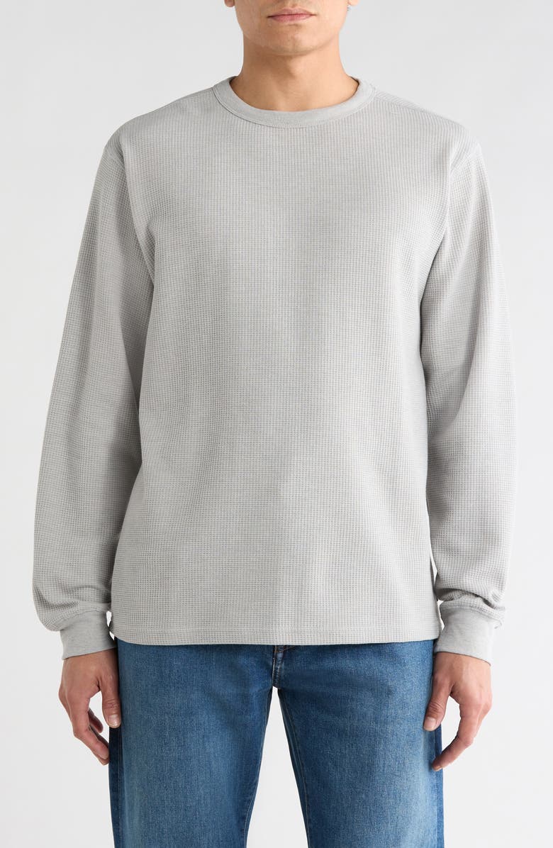 Roark Well Worn Cotton Blend Thermal Sweatshirt, Main, color, Heather Grey