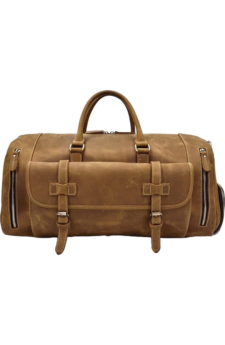 STEEL HORSE LEATHER The Bard Weekender | Handmade Leather Duffle Bag, Alternate, color, Dark Brown