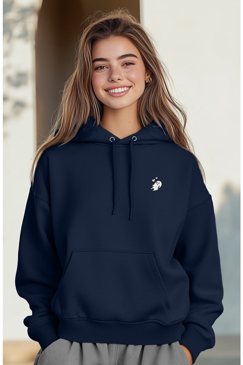 Heartly Ghost Midweight All Day Hoodie, Alternate, color, Navy Blue