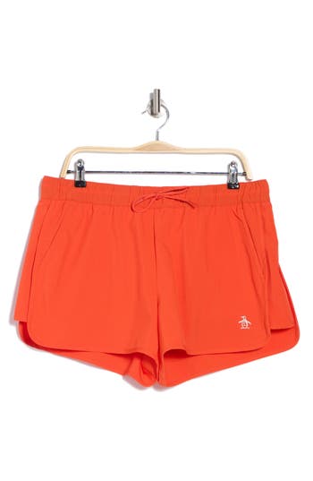 Original Penguin Essential Solid Drawstring Shorts In Fiesta