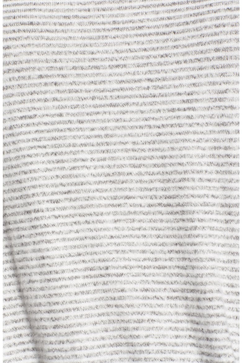 Gibson Twist Front Fleece Top, Alternate, color, GREY/ IVORY MINI STRIPE