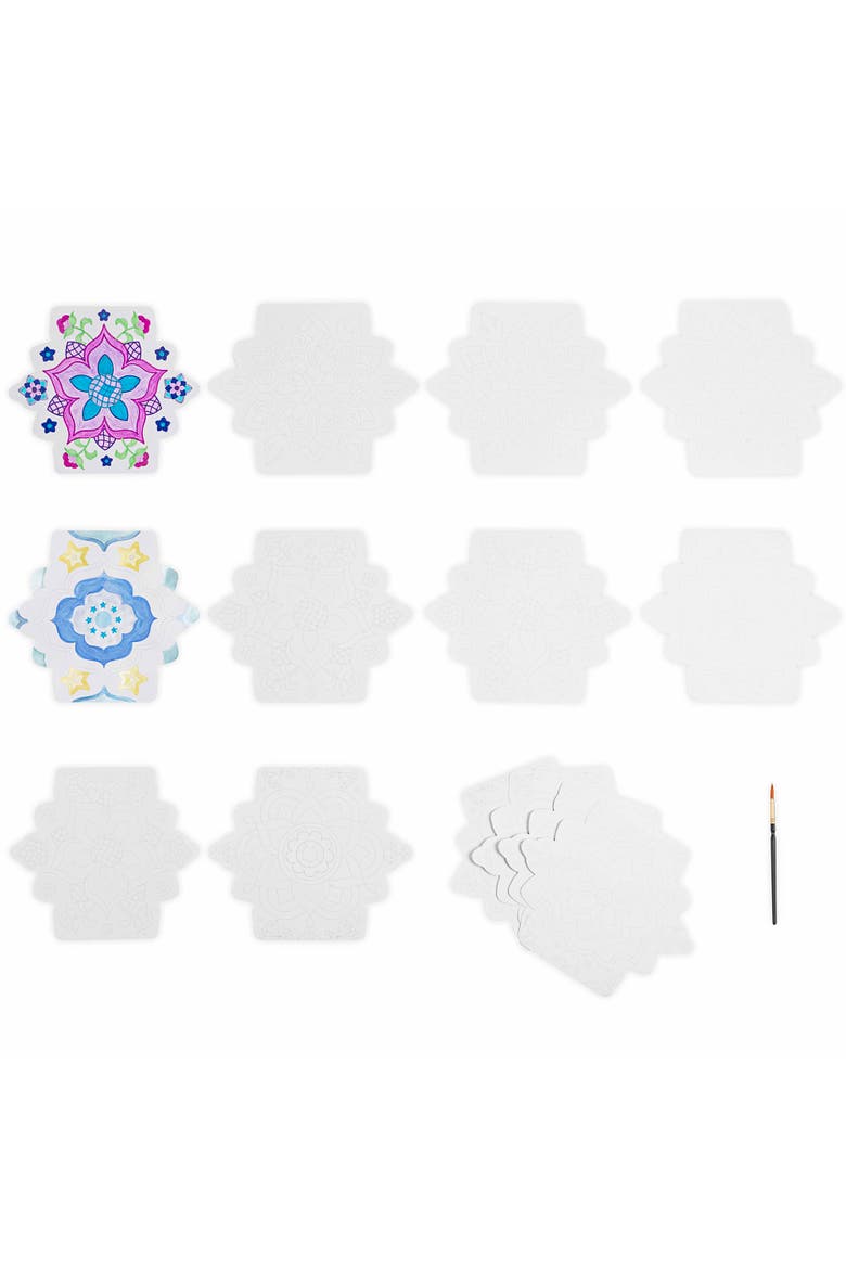 Mixed Media Coloring Pad, Tile, 24 Shaped Sheets, Alternate, color, Multicolored