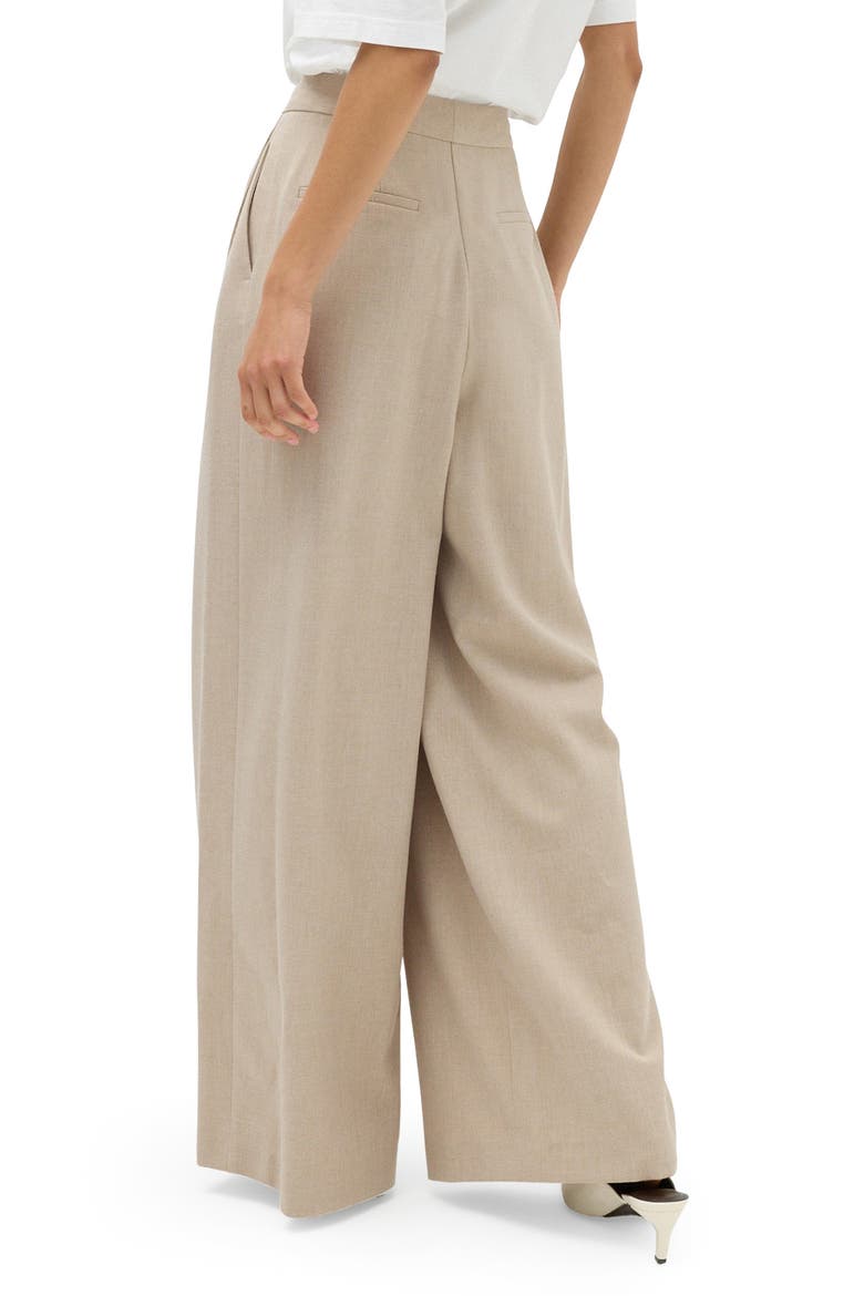 Pleated Palazzo Pants, Alternate, color, NEUTRAL