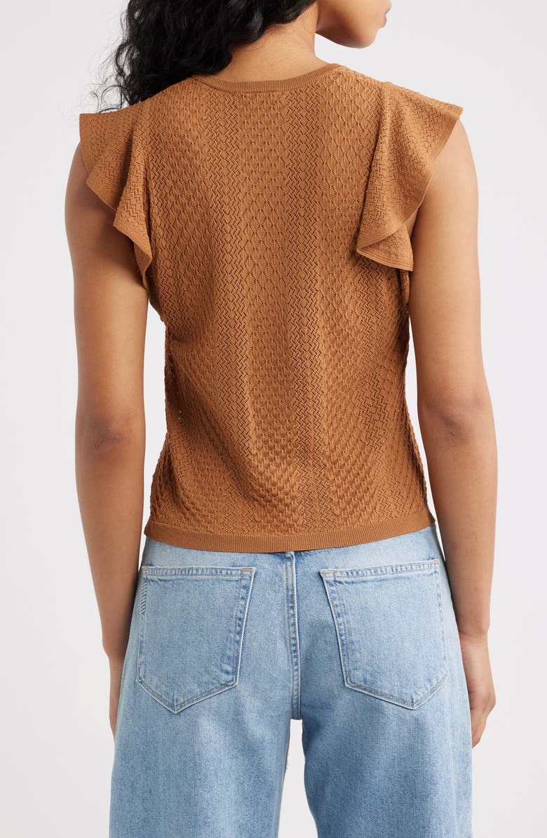 PAIGE Margo Mixed Stitch Knit Top, Alternate, color, Desert Brown