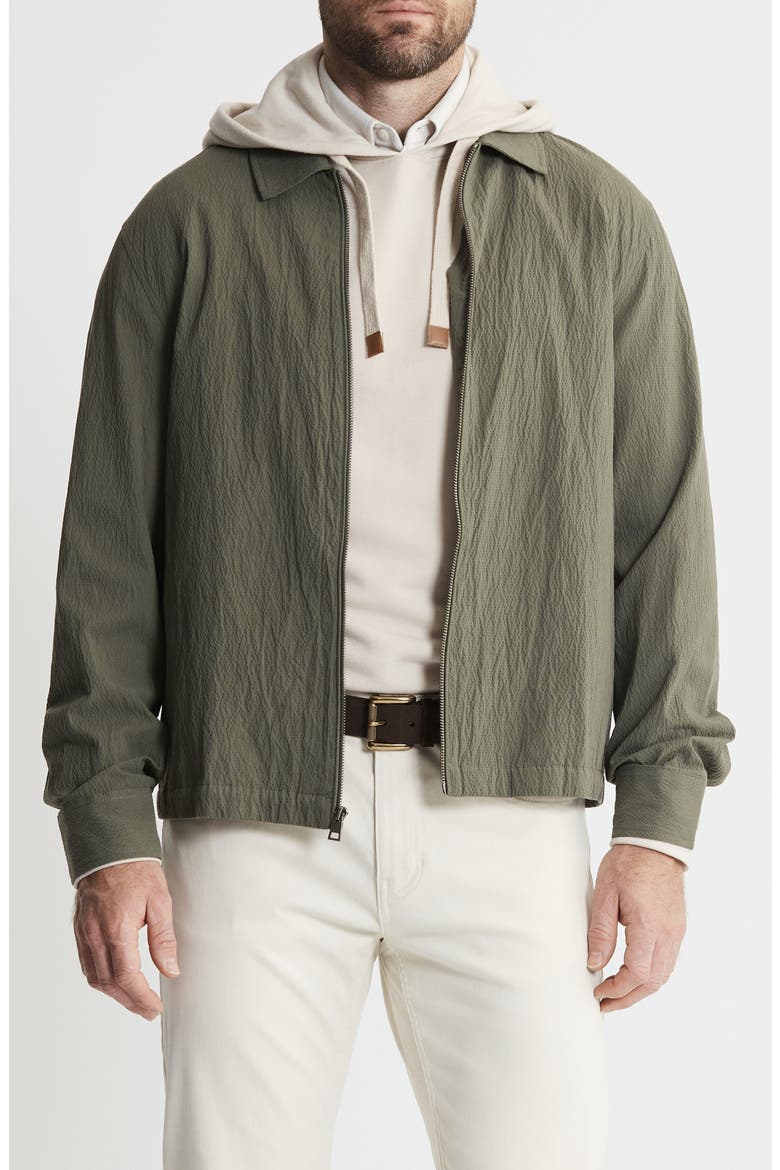 Charles Cotton & Tencel® Lyocell Blend Seersucker Zip Jacket, Main, color, OLIVE