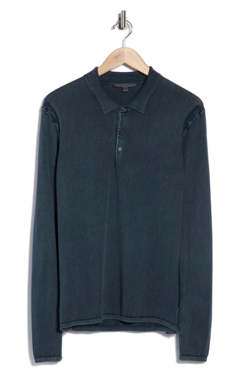 John Varvatos Dune Polo Sweater, Alternate, color, Atlantic Blue