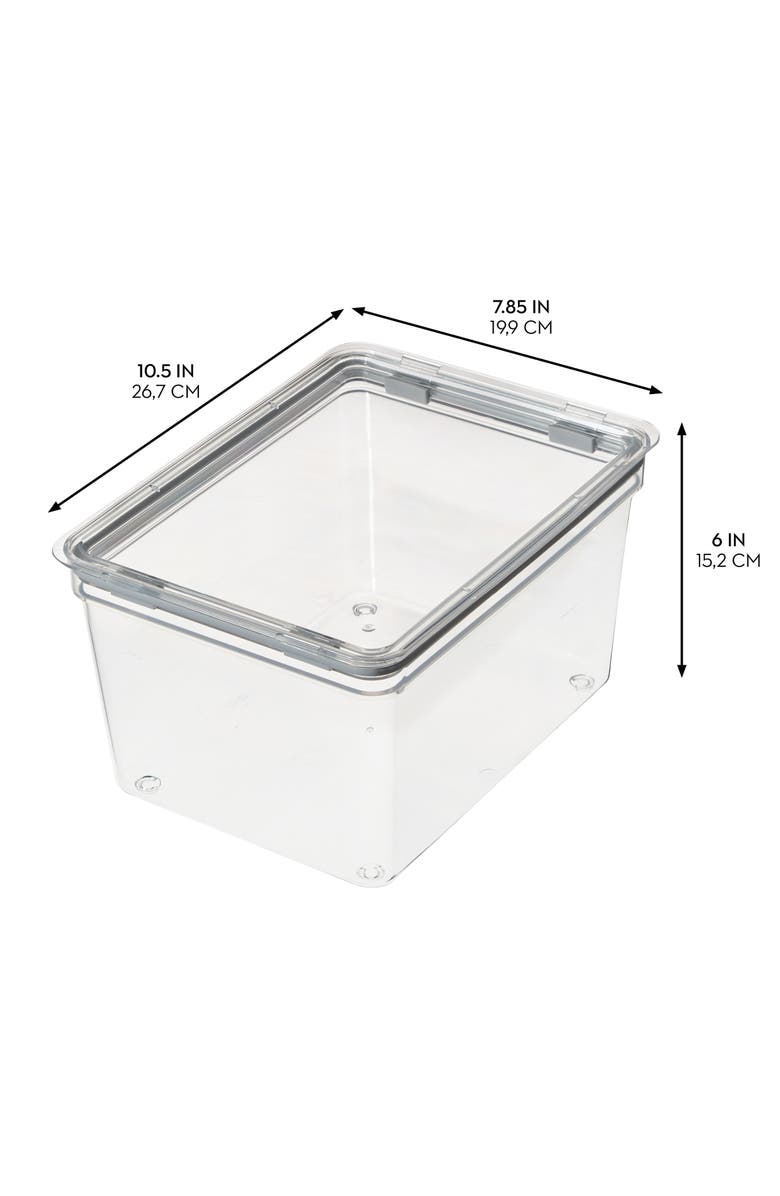 iDesign Large Food Storage Bin with Airtight Lid - Set of 4 - Clear, Alternate, color, Clear