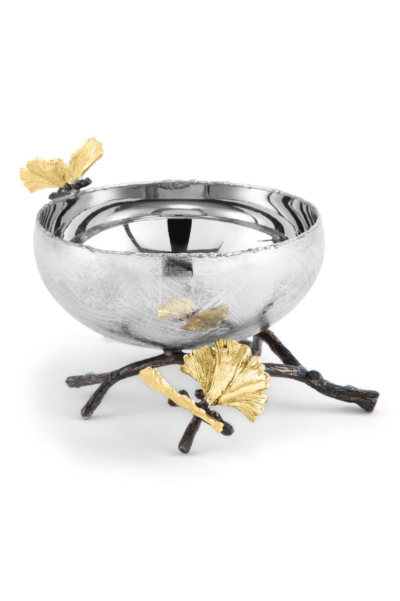 Small Butterfly Ginkgo Bowl, Main, color, SILVER/ GOLD