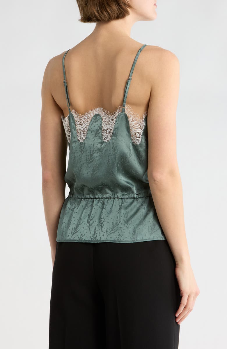 NSR Scalloped Lace Trim Satin Camisole, Alternate, color, Light Green