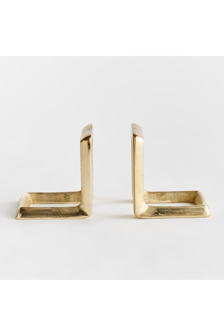 Strofi Decorative Gold Finish Premium Quality Bookends, Set of 2, Alternate, color, Gold