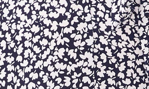 Chaus Floral Belted V-neck Midi Dress In Blue