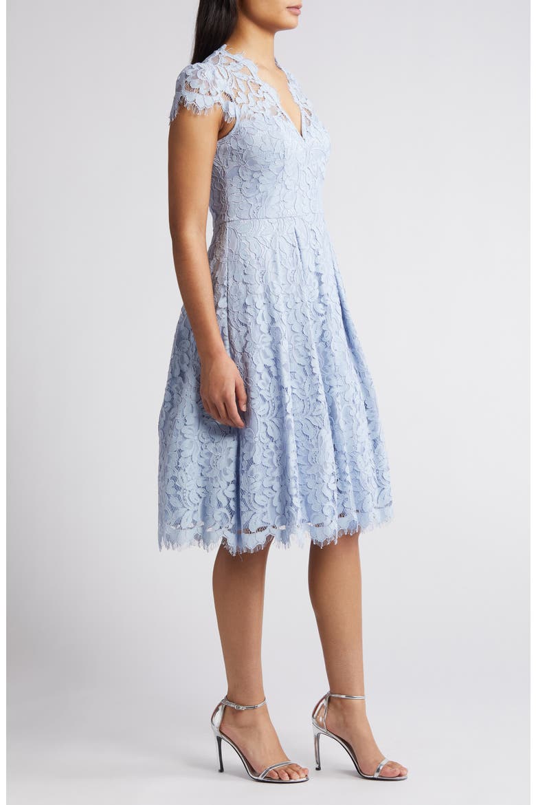 Lace Fit & Flare Cocktail Dress, Alternate, color, PERIWINKLE