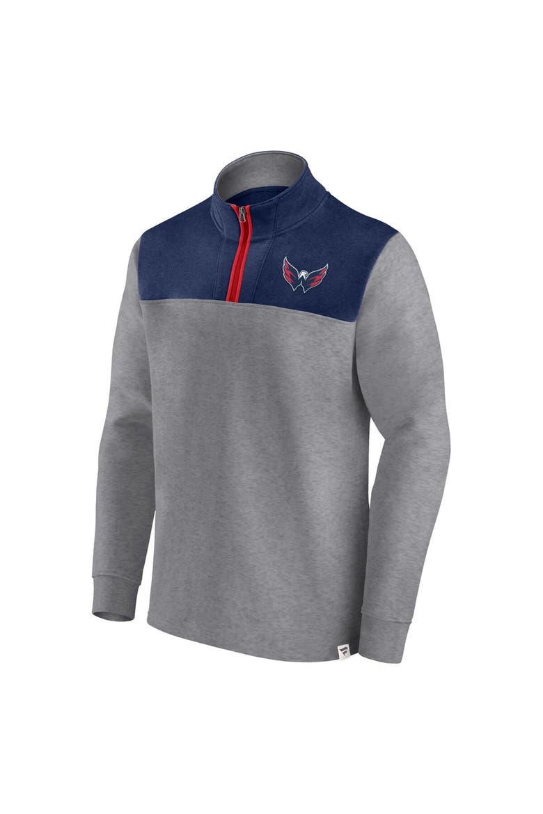Men's Fanatics Branded Heather Gray Washington Capitals Launch It Quarter-Zip Jacket, Alternate, color, Heather Gray