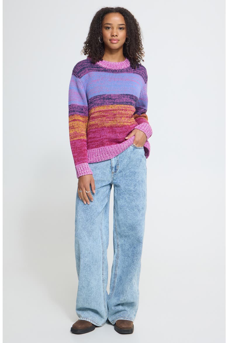 Ihalinea Striped Crewneck Sweater, Alternate, color, MEADOW MAUVE MIX